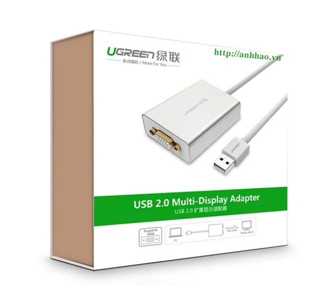 Cáp chuyển đổi USB 3.0 to VGA Ugreen 40244 chính hãng